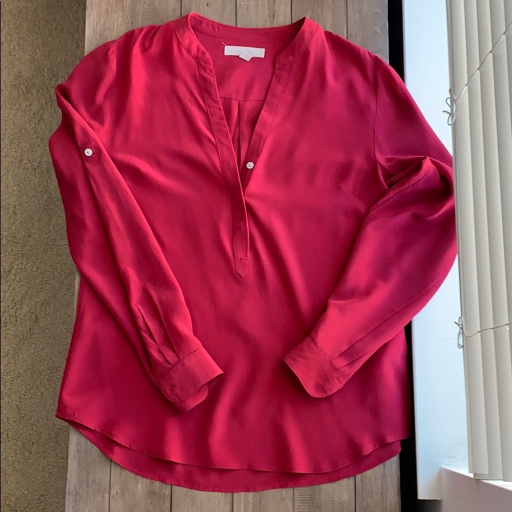 Banana Republic red silk blouse S